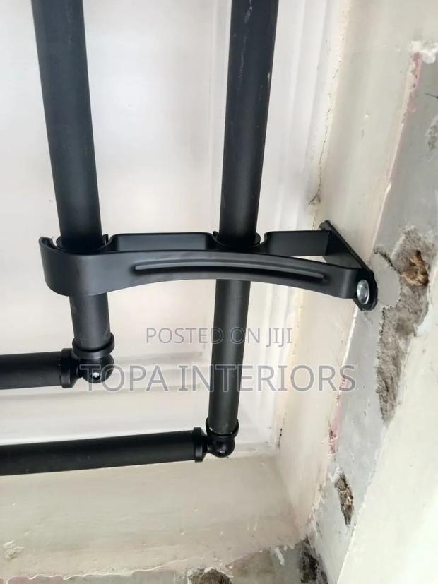 Black Wall Brackets for Double Curtain Tods - main view