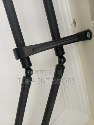 Black Wall Brackets for Double Curtain Tods