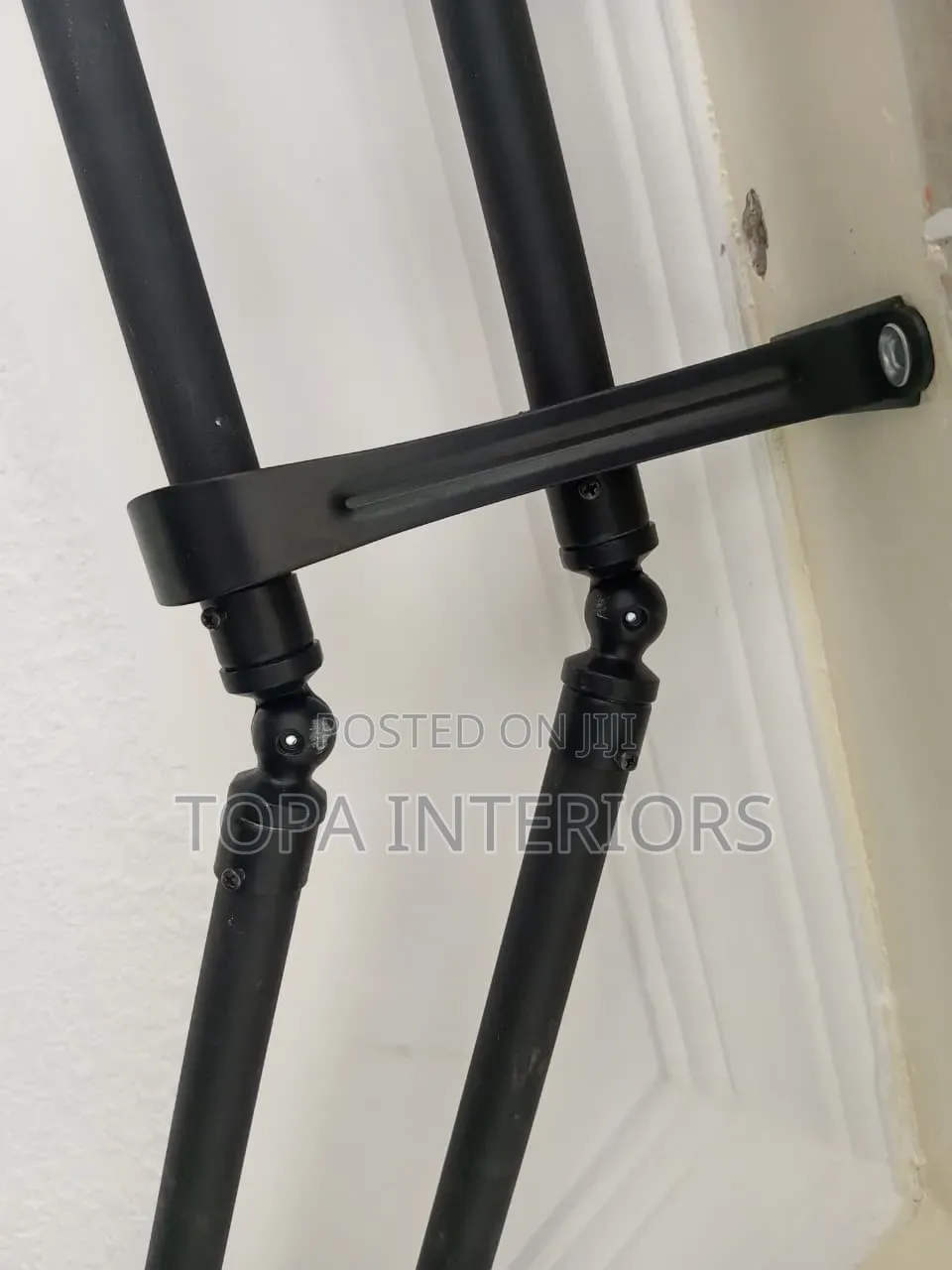 Black Wall Brackets for Double Curtain Tods