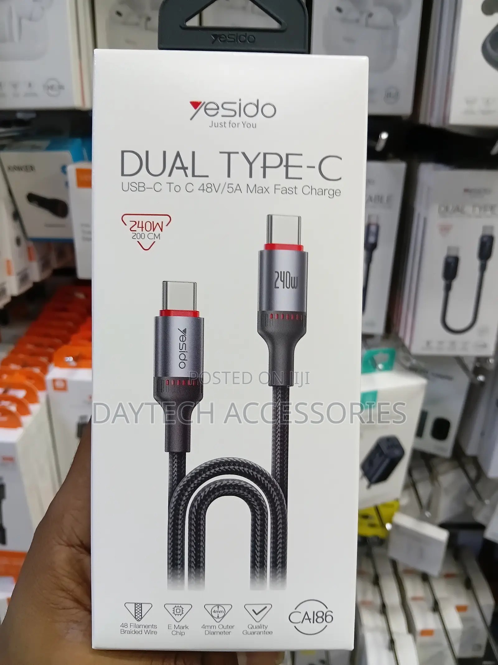 This Is a Yesido CA186 240W USB-C to USB-C Fast Charging Data Cable.