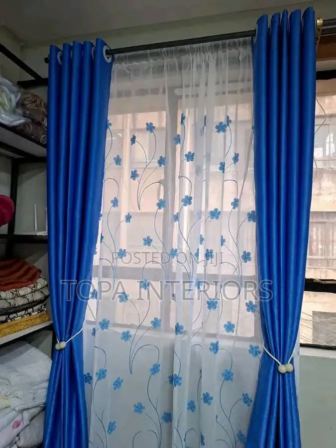 Blue Curtains for Living Room Decoration