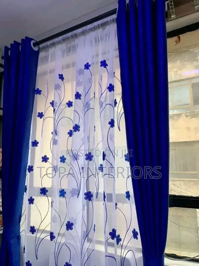 Blue Curtains for Living Room Decoration