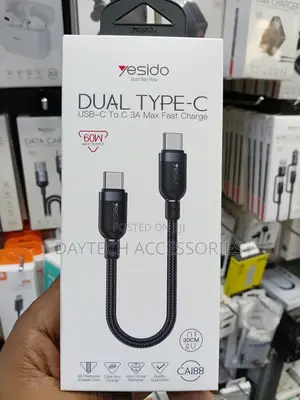 Yesido CA188 60W Dual Type-C to Type-C Cable 30cm