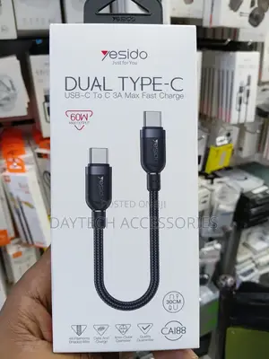 Yesido 30CM USB-C to USB-C Cable 60W Fast Charging