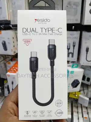 Yesido 30CM USB-C to USB-C Cable 60W Fast Charging