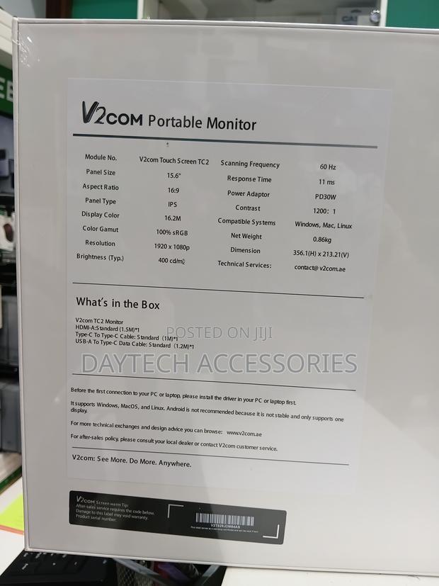 V2COM TC2 15.6” IPS Full HD Portable Touchscreen Screen Extender. - thumbnail 4