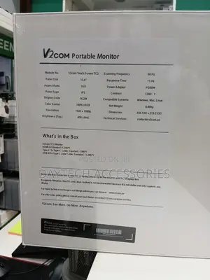 V2com 15.6′′ Portable Touchscreen Monitor Screen Extender FHD 1080p.