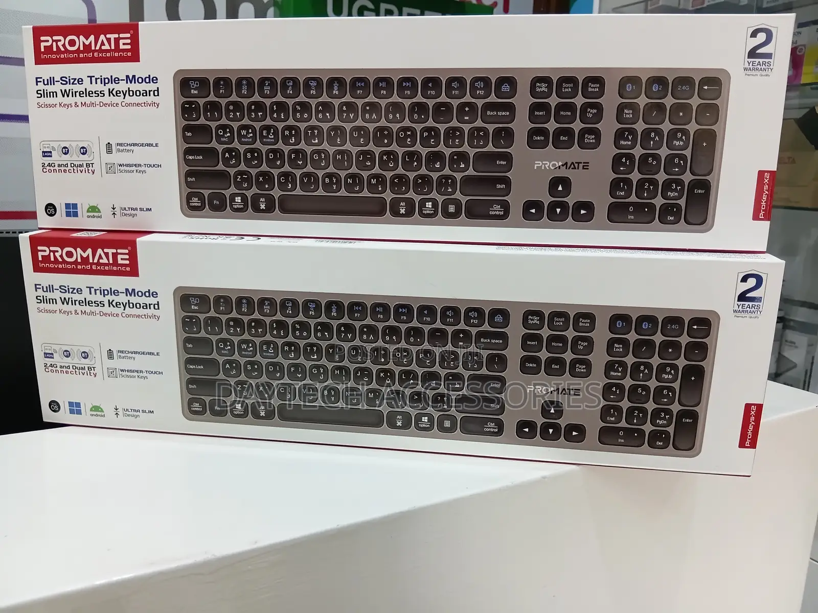 Promate ProKeys-X2 Wireless Keyboard Slim Full-Size Design.