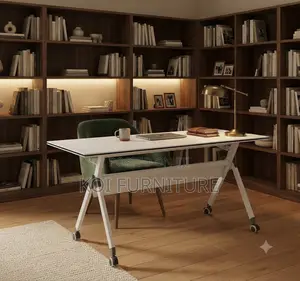 Office Desk; 1200MM White Foldable Meeting Study Desk