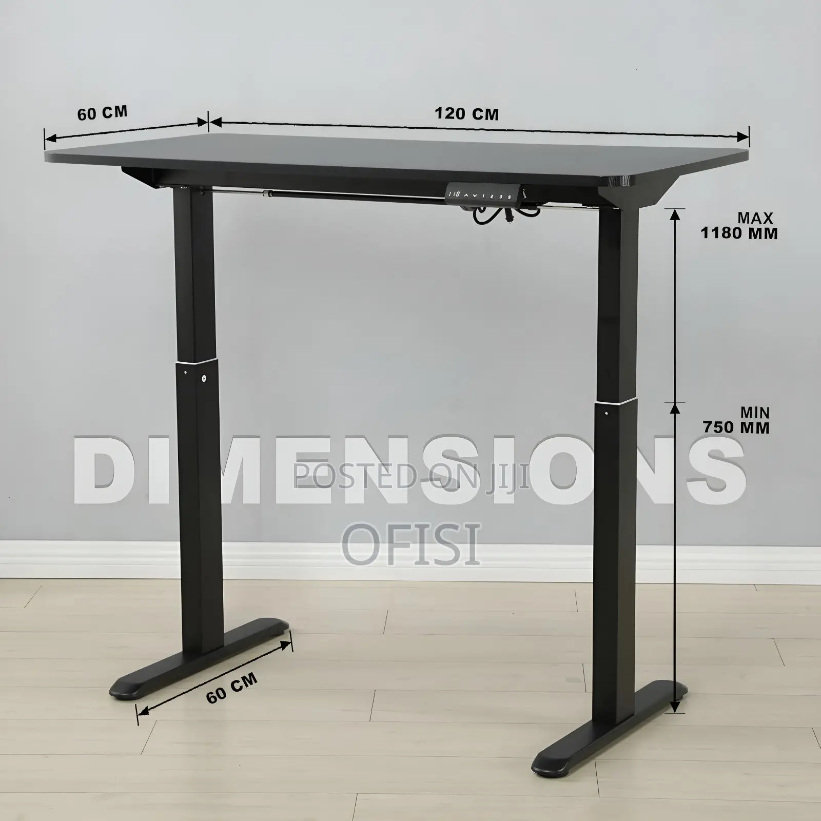 Office Desk; Electric Height Adjustable Desk - 120cm