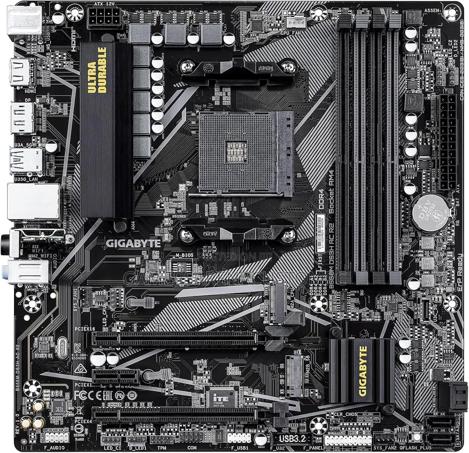 Gigabyte B550m Ds3h AC R2 Amd Am4 Matx Motherboard