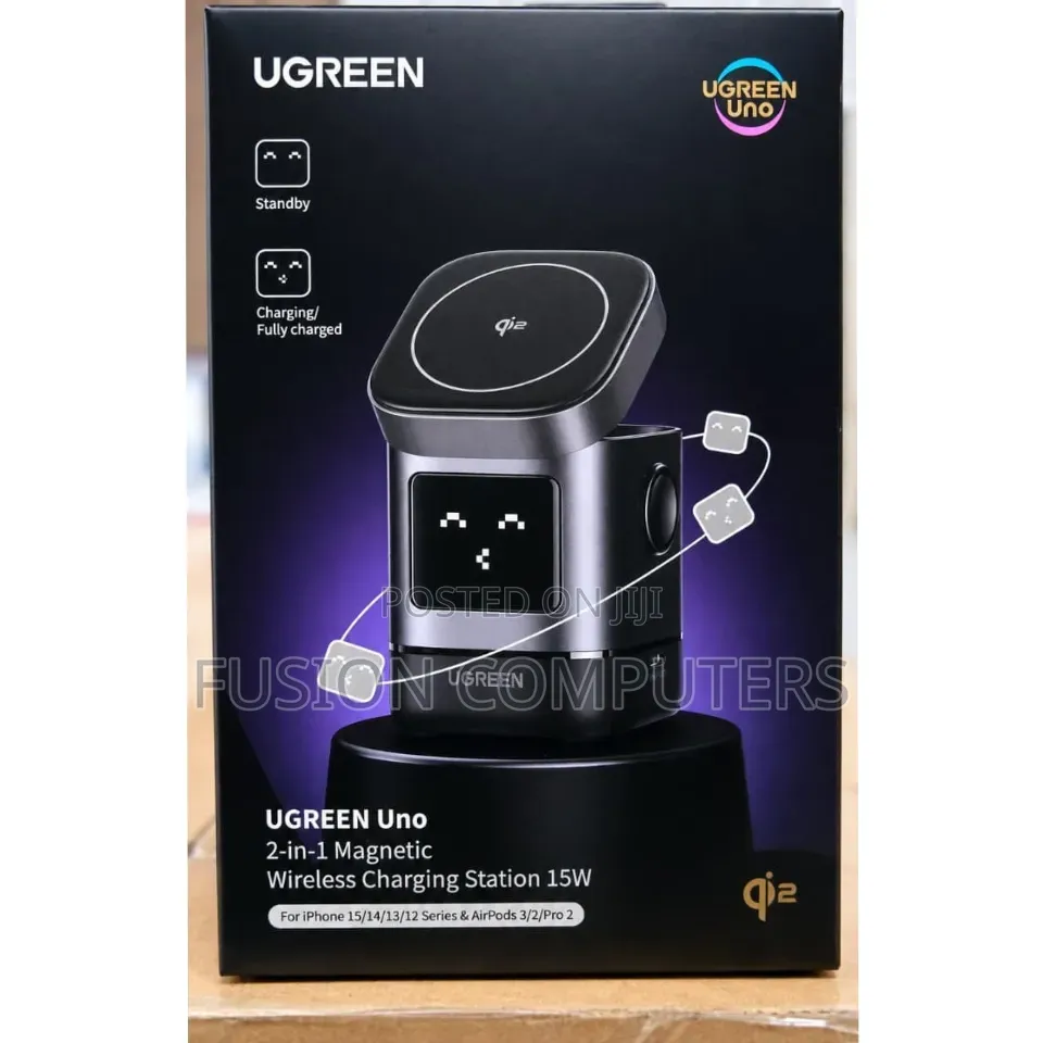 UGREEN 2-in-1 UNO Qi2 Magnetic Station Wireless Charger – W709