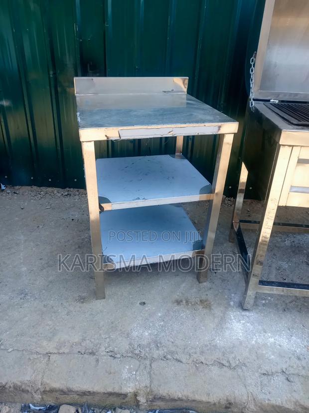Durable Three-Tier Stainless Steel Table F