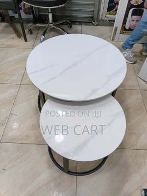 Round 2-in-1 Marble Nesting Table Set