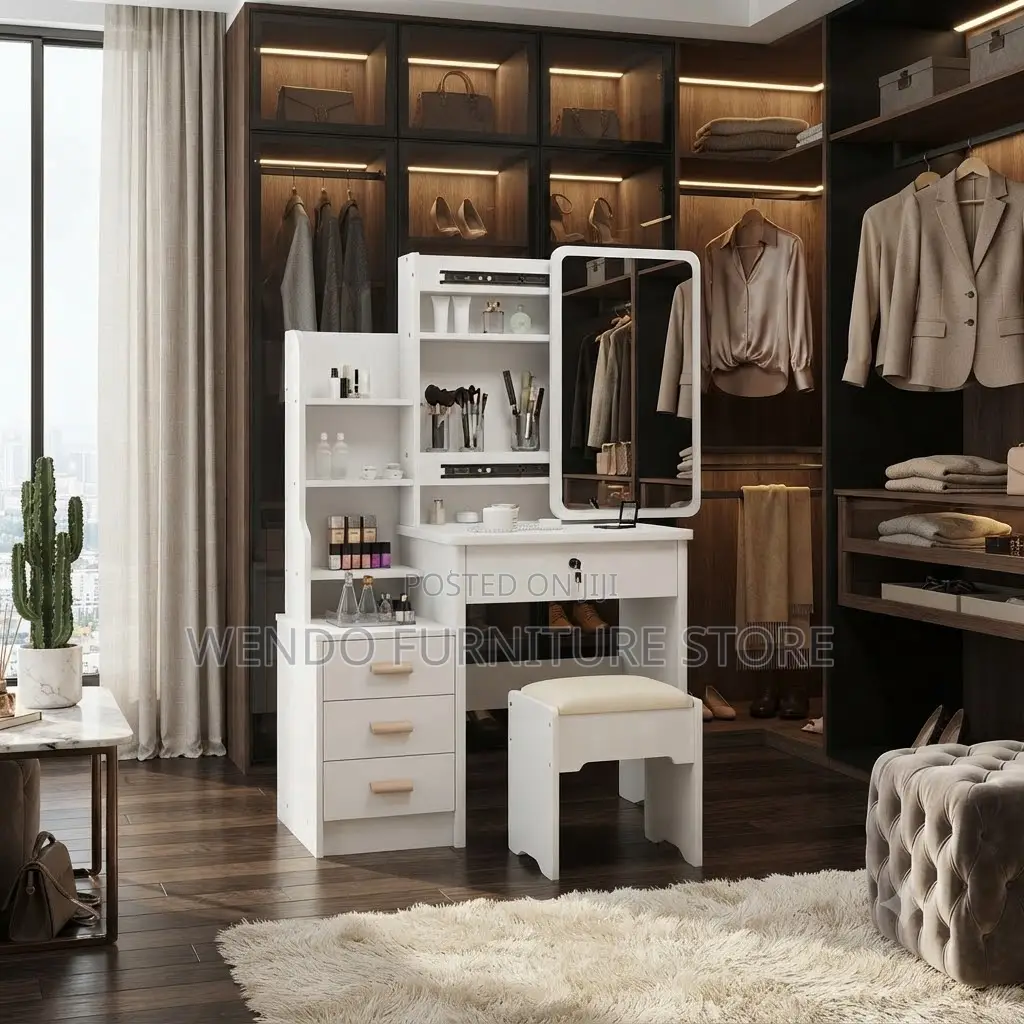Dressers; Dressing Room White Classical Table Set