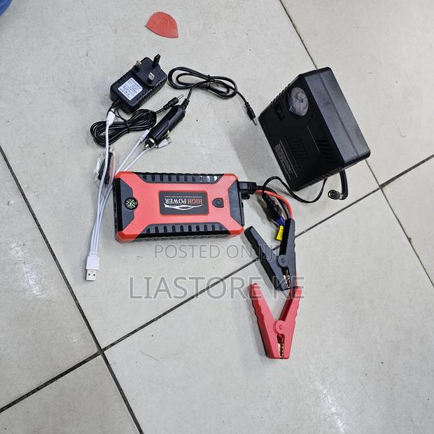 Jump Starter Kit With Manual Compressor 99800mah - thumbnail 2