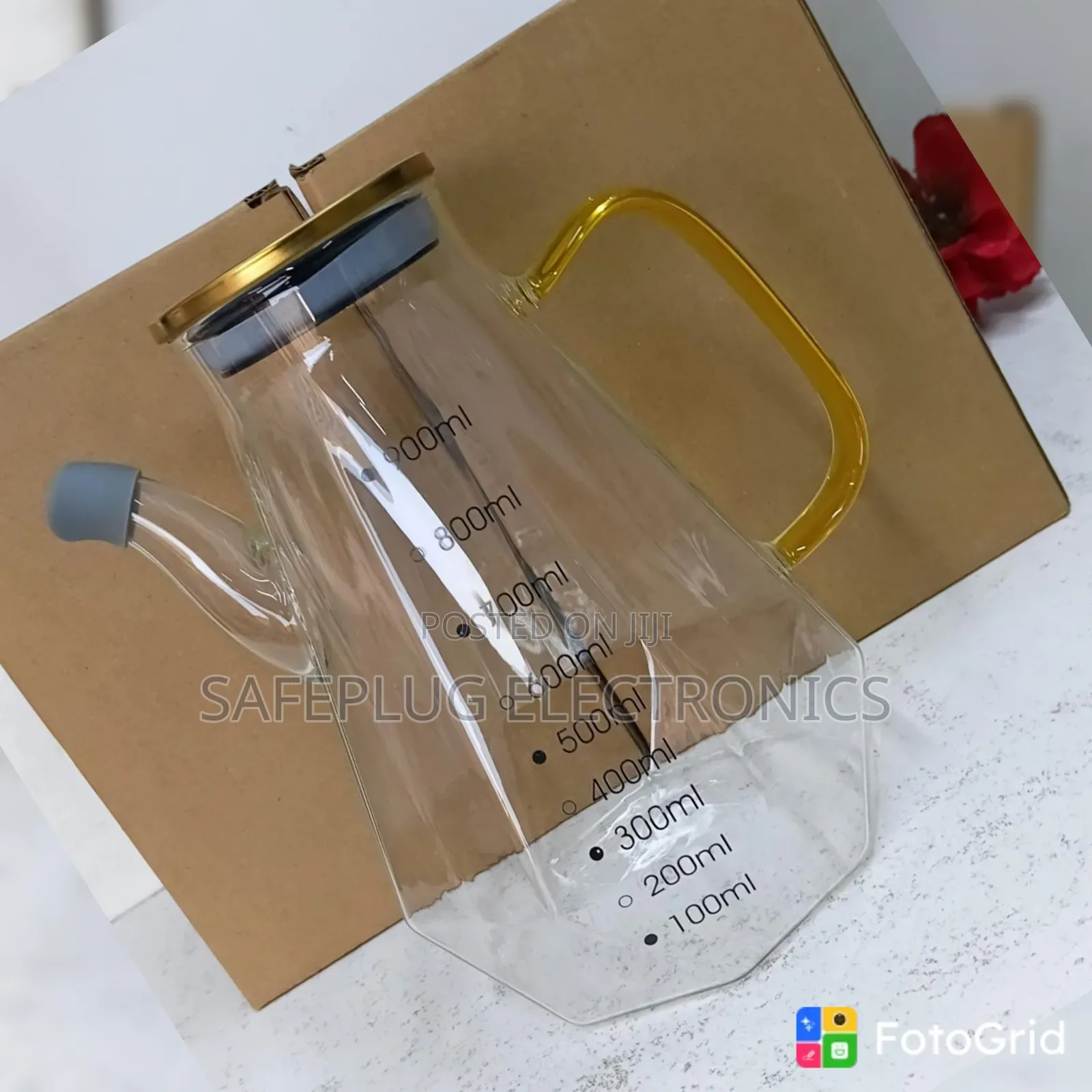900ml Clear Glass Cooking Oil Jar With Leak-Proof Lid