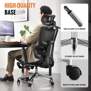 Executive Study Mesh Chair With Footrest