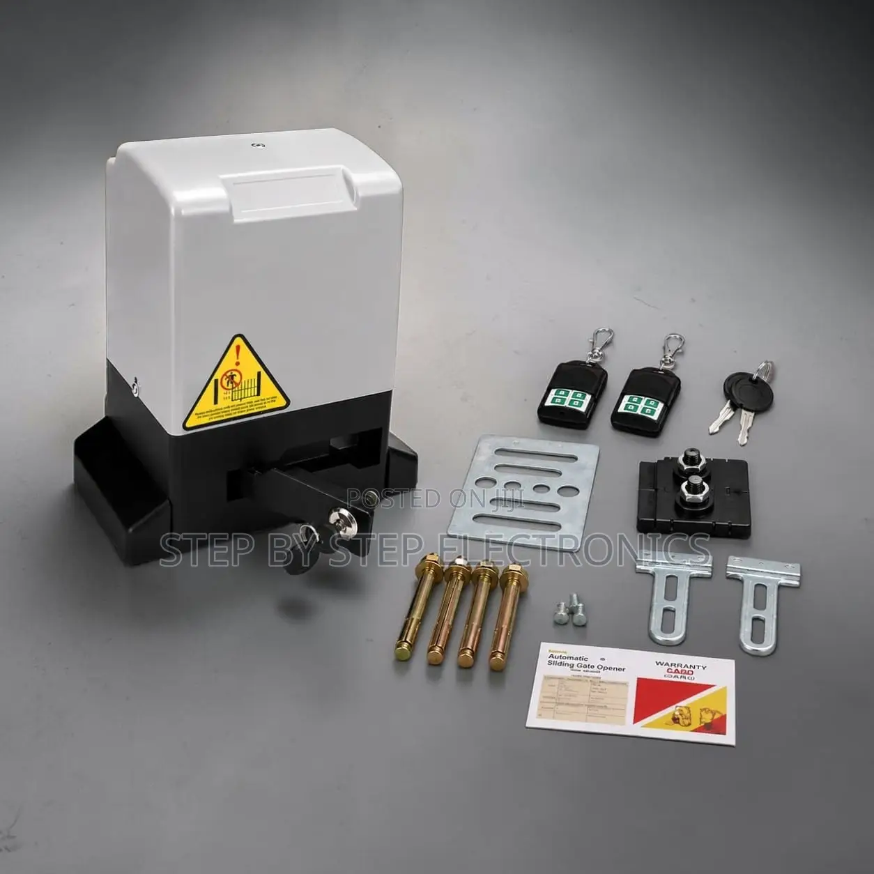 Electric Sliding Gate Opener Kit With Durable Motor and Remotes