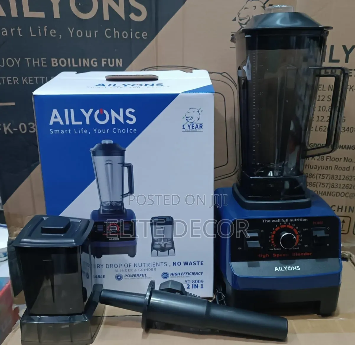 AILYONS YT-8009 2-in-1 Commercial Blender With Grinder – 2.0L 2000W