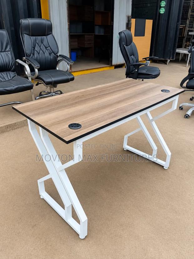 Laptop White Metallic Office Table - thumbnail 2