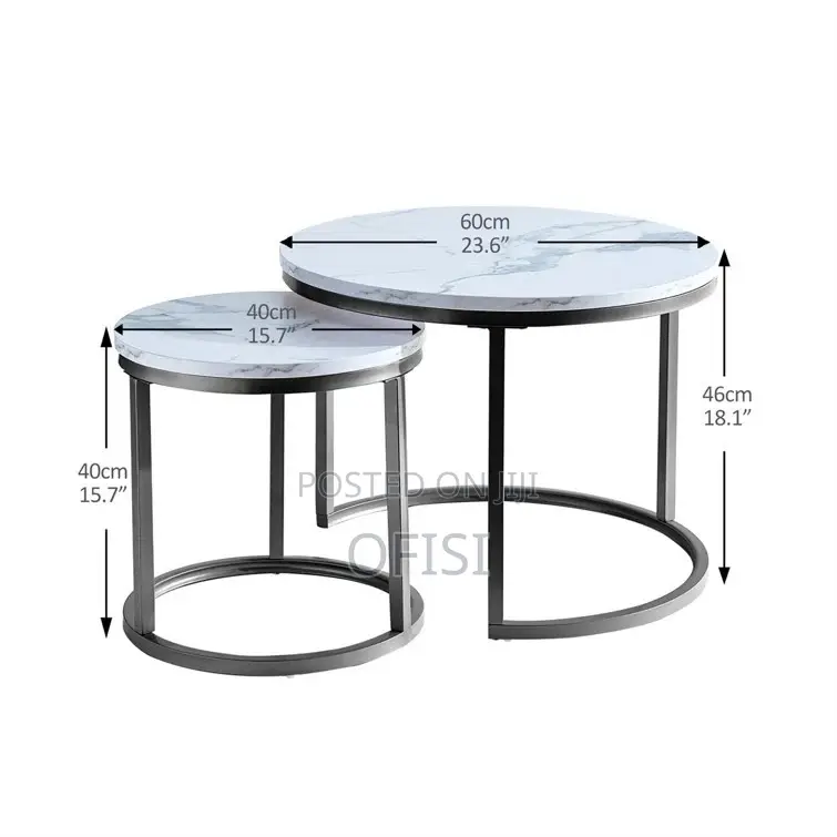 Coffee Table; 2-in 1 Nest Marble Office Coffee Table