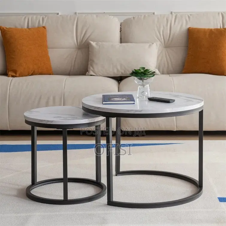 Coffee Table; 2-in 1 Nest Marble Office Coffee Table