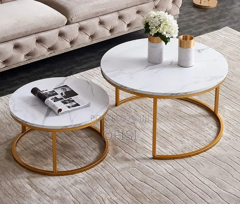 Coffee Table; 2-in 1 Nest Marble Office Coffee Table