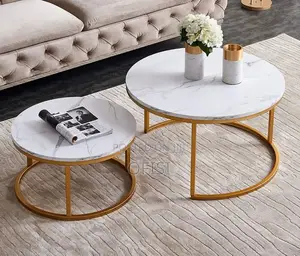 Coffee Table; 2-in 1 Nest Marble Office Coffee Table