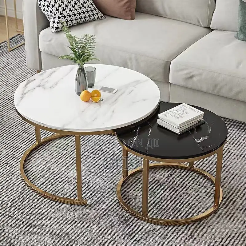 Coffee Table; 2-in 1 Nest Marble Office Coffee Table