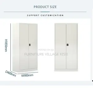 Office Cabinet; 2 Door Metallic Office Cabinet With Adjustable Shelves