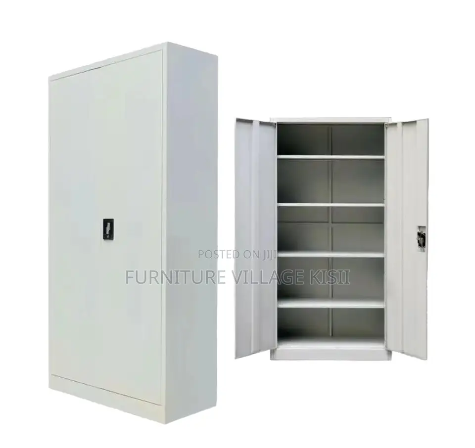 Office Cabinet; 2 Door Metallic Office Cabinet With Adjustable Shelves