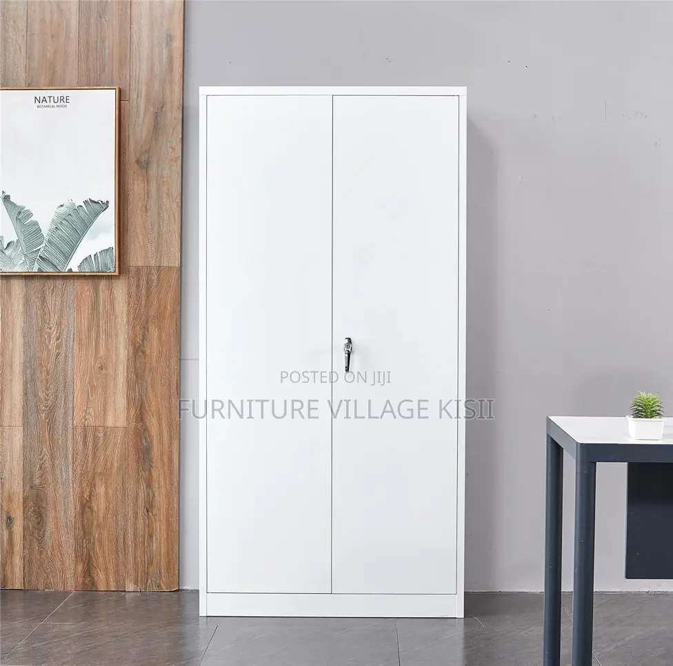 Office Cabinet; 2 Door Metallic Office Cabinet With Adjustable Shelves