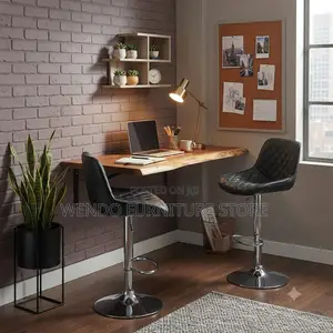 Barstools; Adjustable Black Recliner Barstools