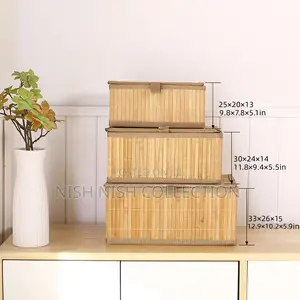 3in1 Organising Wicker Baskets With Cover