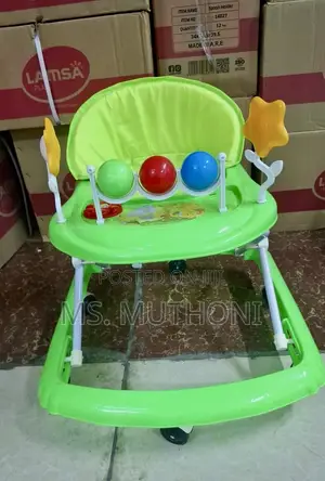 Bright Green, Foldable Musical Baby Walker W/ Interactive Toys