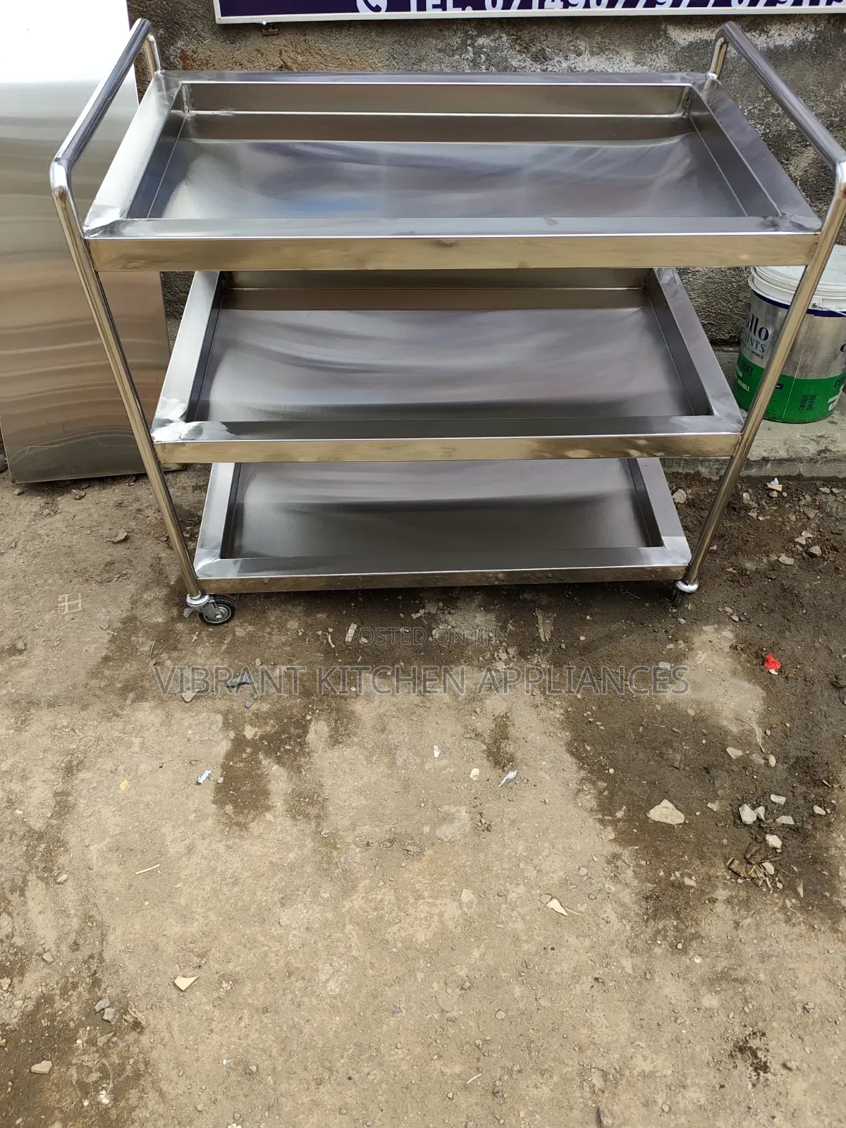 Commercial 3-Shelf Service Cart