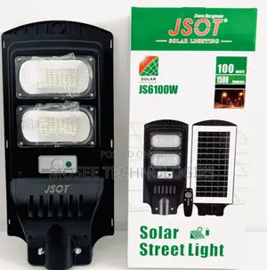 JSOT 100W Solar Street Light With Remote Control & Motion Sensor