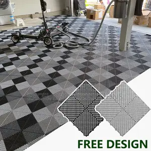 Garage Floor Tiles 40x40cm Hard PVC | Interlocking Design