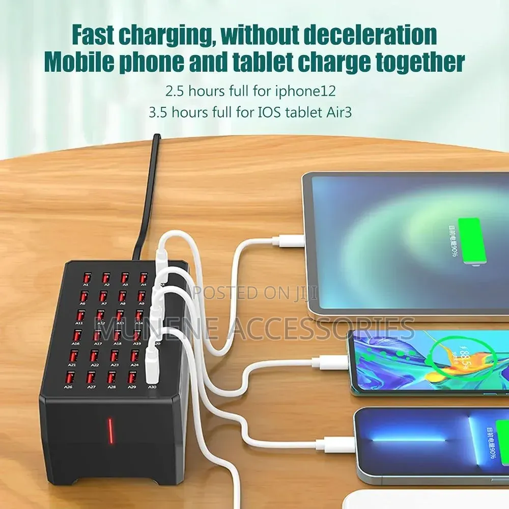 USB Charging Station, 150W 30 Port USB Charger PWM Chip, 100 to 240V