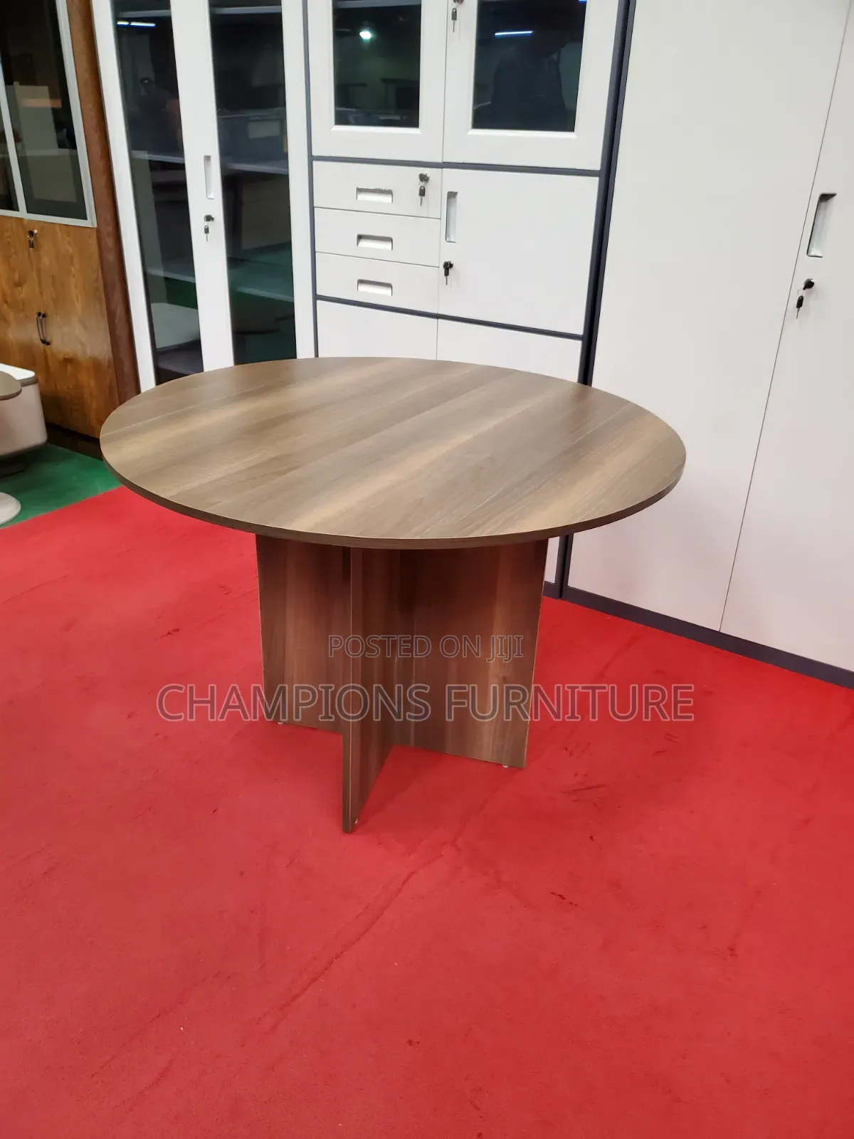 Round Wooden Meeting Table