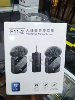 F11-2 Dual Wireless Microphone Kit Type-C, Lightning (iOS), 3.5mm AUX