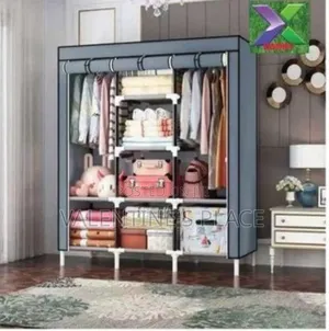 Spacious Portable Fabric Wardrobe Closet Organizer – Grey