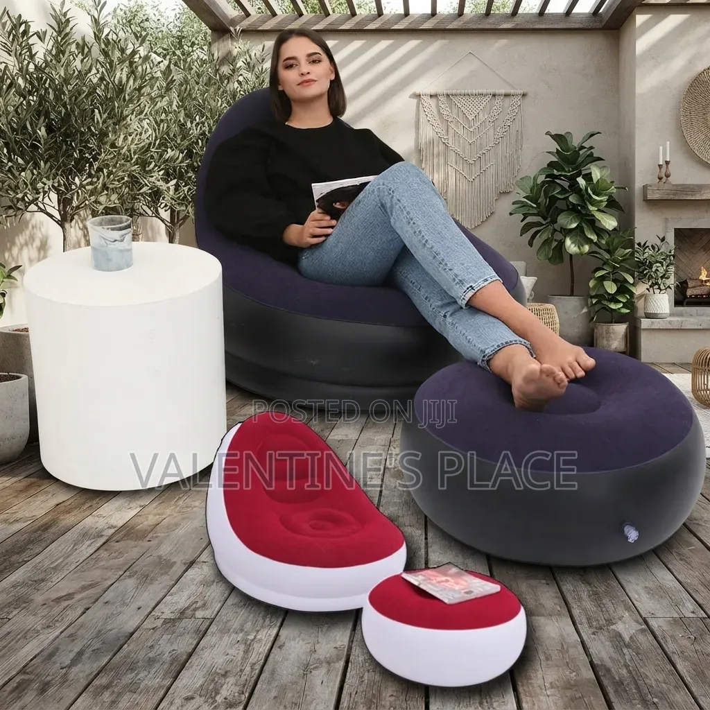 Inflatable Lazy Sofa Ottoman Set – Ultimate Relaxation Comfort