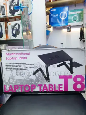 T8 Adjustable Laptop Stand With USB Cooling Fans Foldable Desk