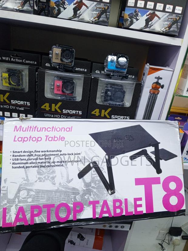 T8 Adjustable Laptop Stand With USB Cooling Fans Foldable Desk - thumbnail 3