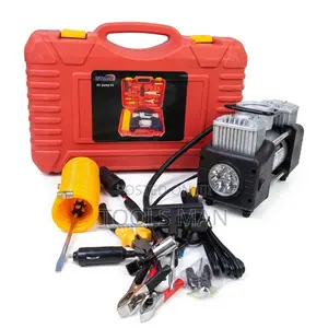 Portable Dual Cylinder Car Tyre Air Pump Kit BTMAX With Repair Tools