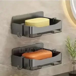 *Soap Dish With Drain Tray and 2 Hooks*