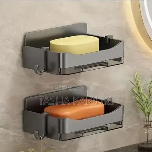 *Soap Dish With Drain Tray and 2 Hooks*