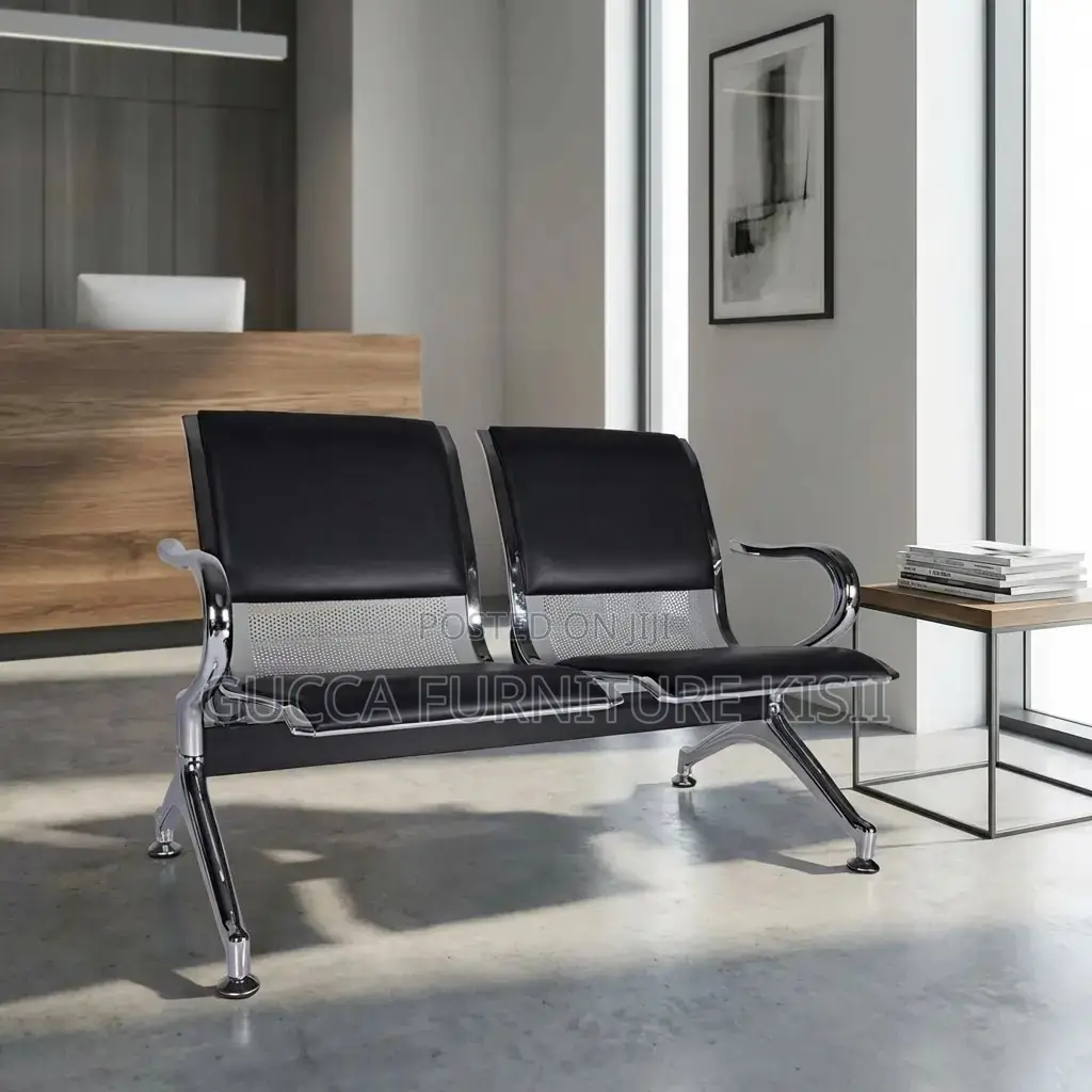 Office Bench; 2-Link Padded Office Bench